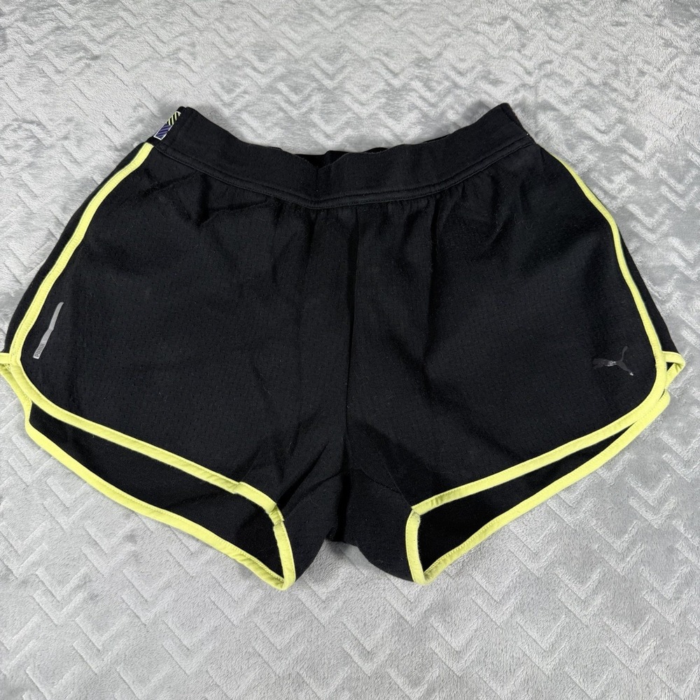 Puma Feel It Elastic Women's Training Shorts Medium Black Yellow Running